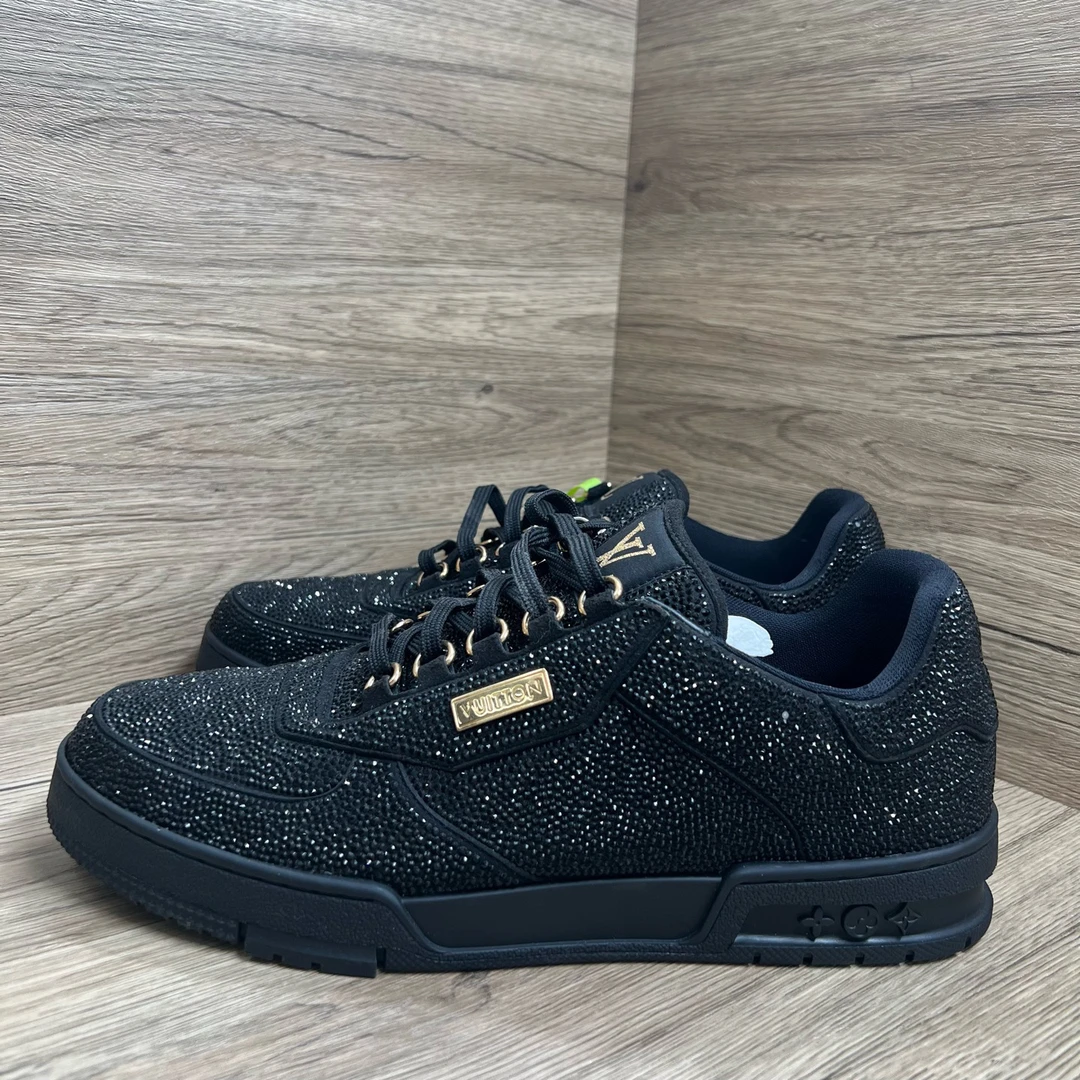 99新 LouisVuitton/路易威登 Trainer 满钻黑金板鞋 43码