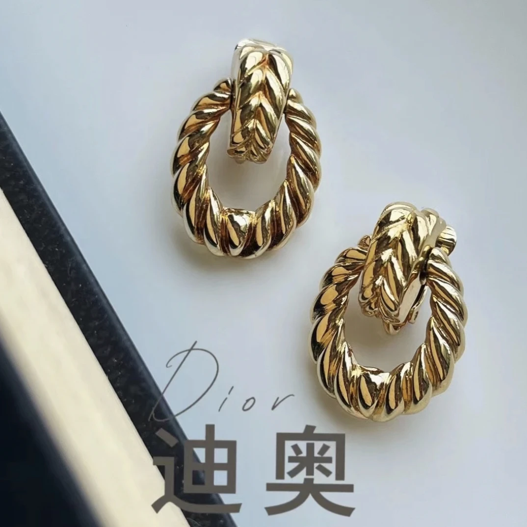 99新 DIOR/迪奥 Dior迪奥麦穗纹门扣款vintage耳夹