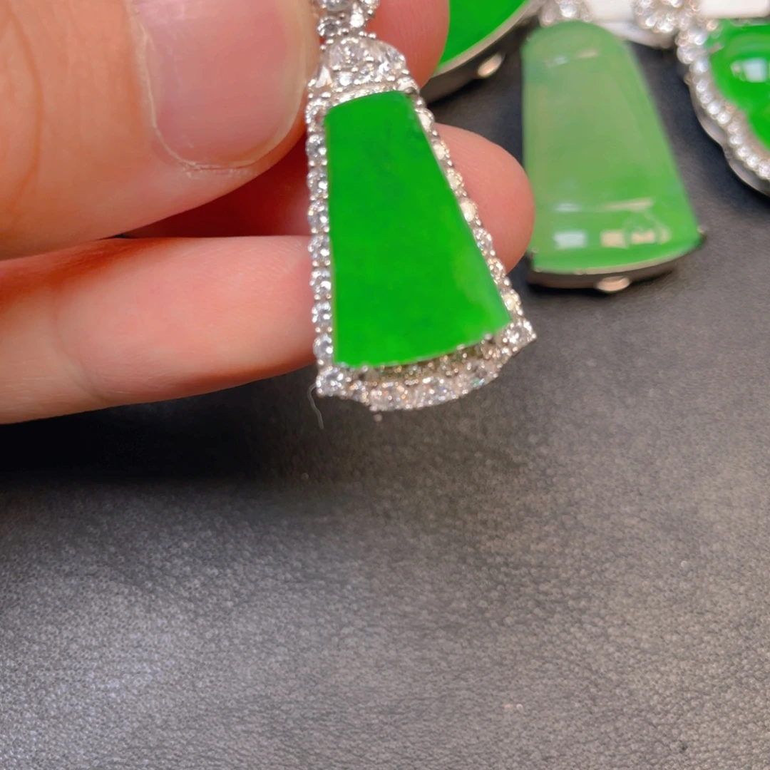 翡翠银S925镶嵌吊坠(不含链)