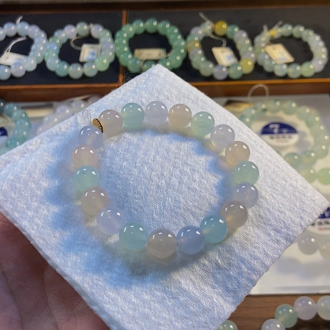 定制翡翠未镶嵌翡翠手串卡9.8