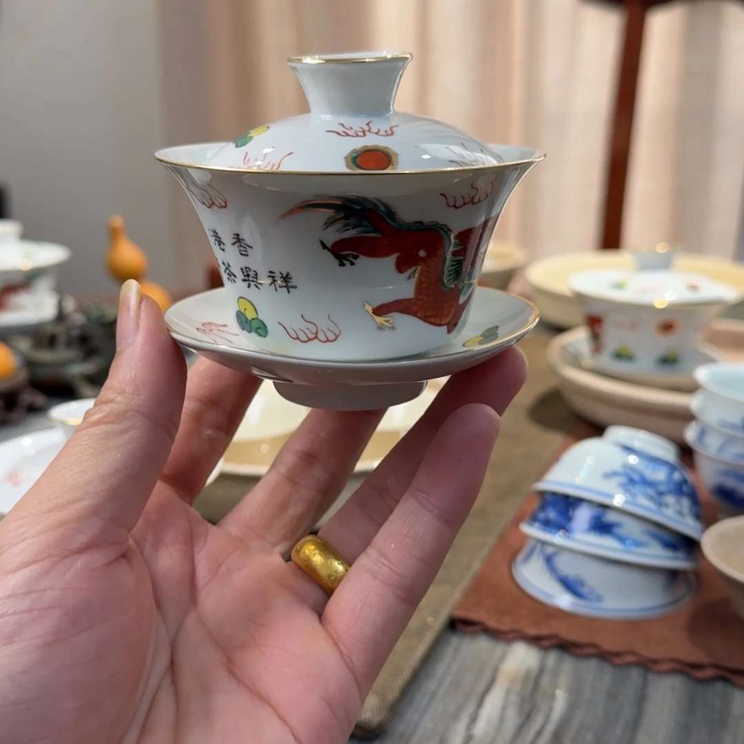 龙盖碗老物件福利价茶具