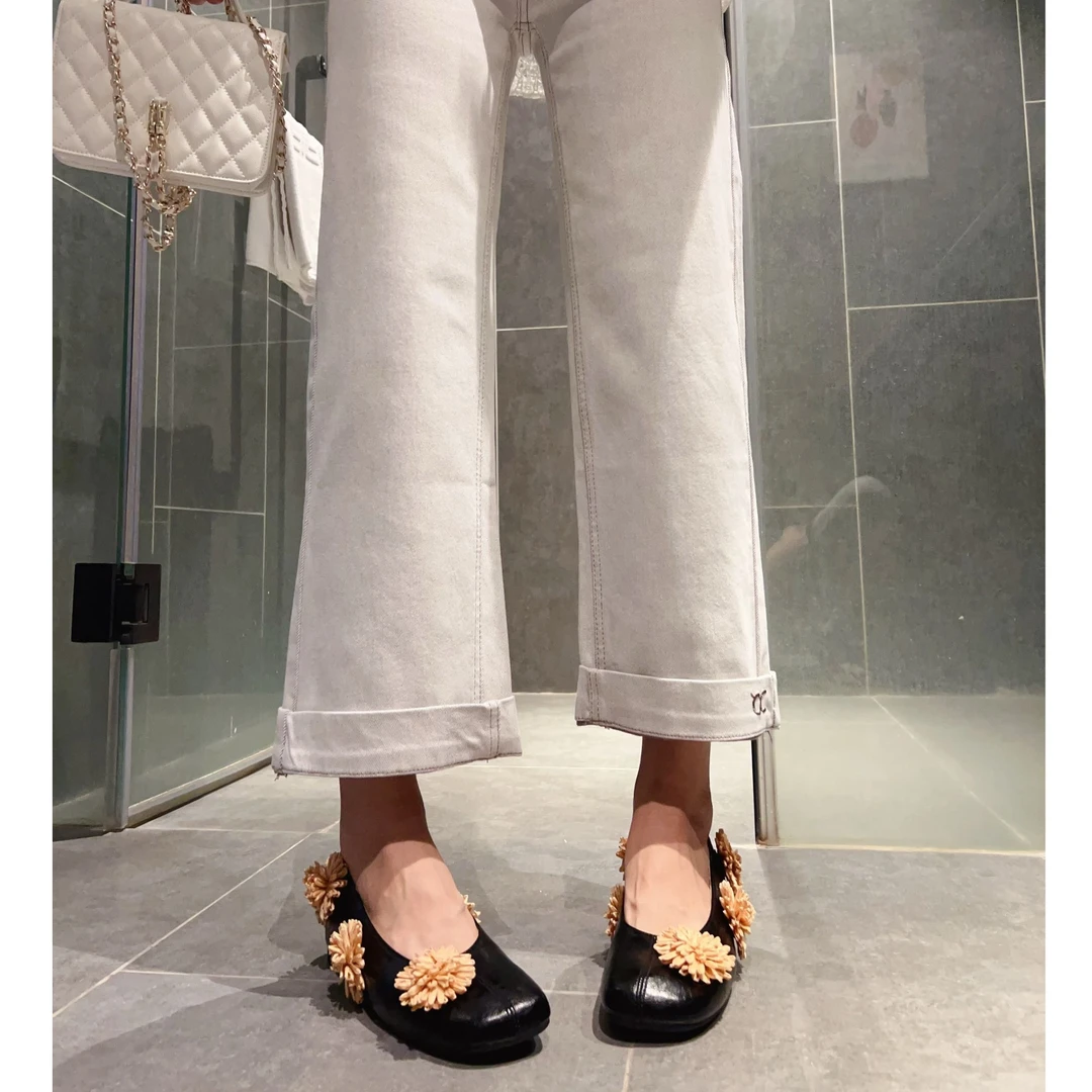 十三行秋季新款时尚百搭牛仔裤女水洗翻边简约显瘦九分休闲裤