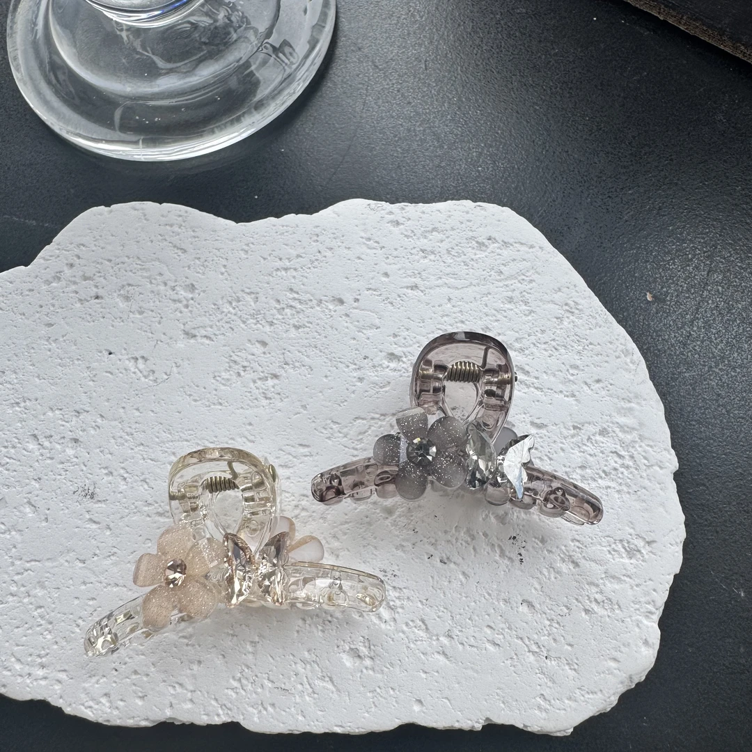 东大门 韩国精致水晶抓夹花朵蝴蝶闪钻小抓夹时尚发饰2013