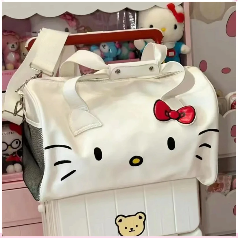 卡通可爱大包包BSSP单肩蝴蝶结凯蒂猫手提健身包斜挎旅行包【煌耀】