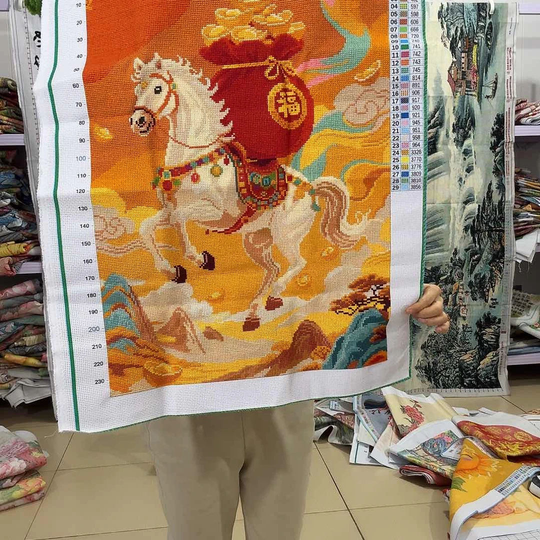 棉小**.十字绣成品出售