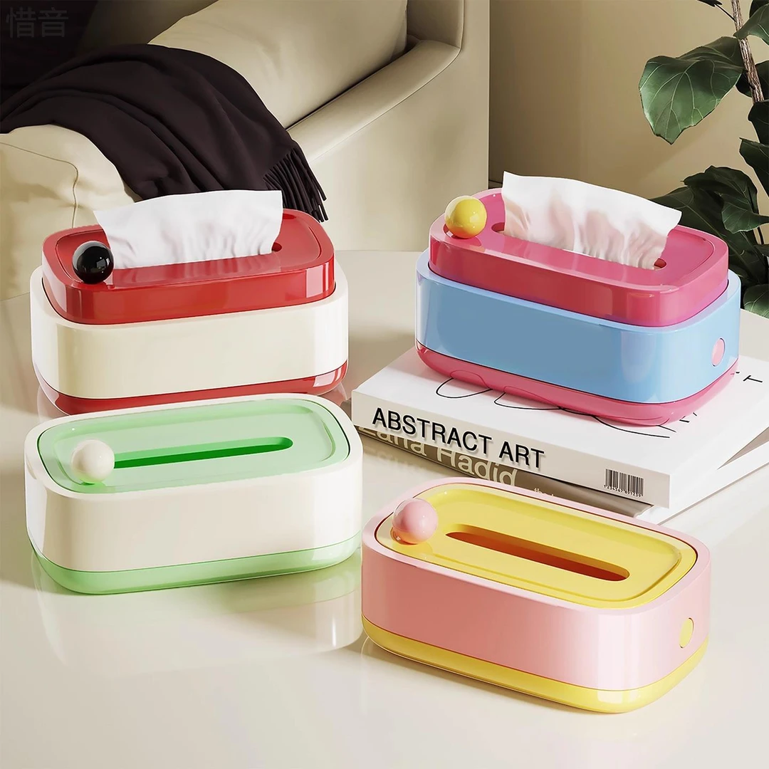 自动下沉纸巾盒客厅高档餐巾纸盒家用茶几卧室床头可爱抽纸盒