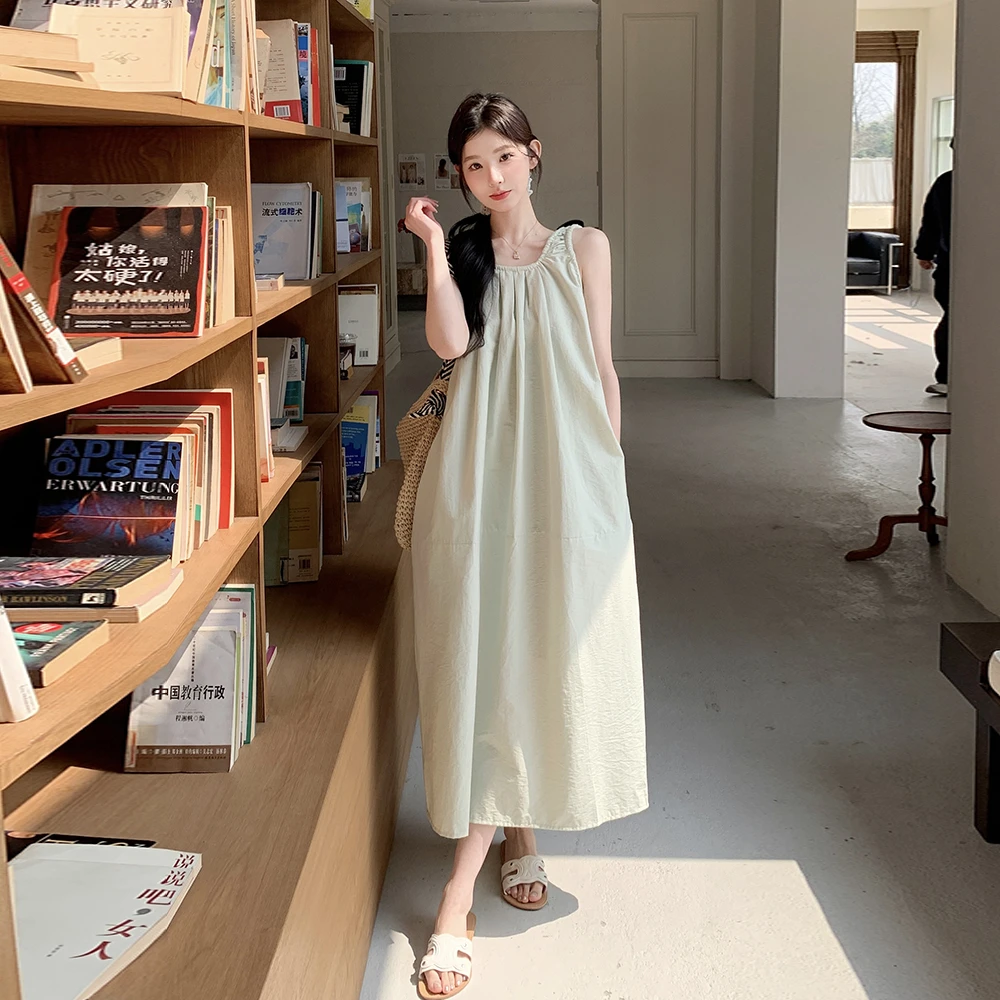 韩系气质吊带背心连衣裙2025夏季新款法式温柔风显瘦时穗法式长裙