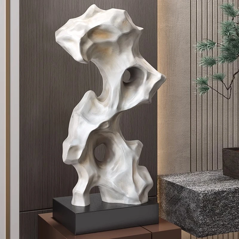 太湖石大摆件风生水起新中式高档客厅竖高玄关酒柜艺术家居装饰品