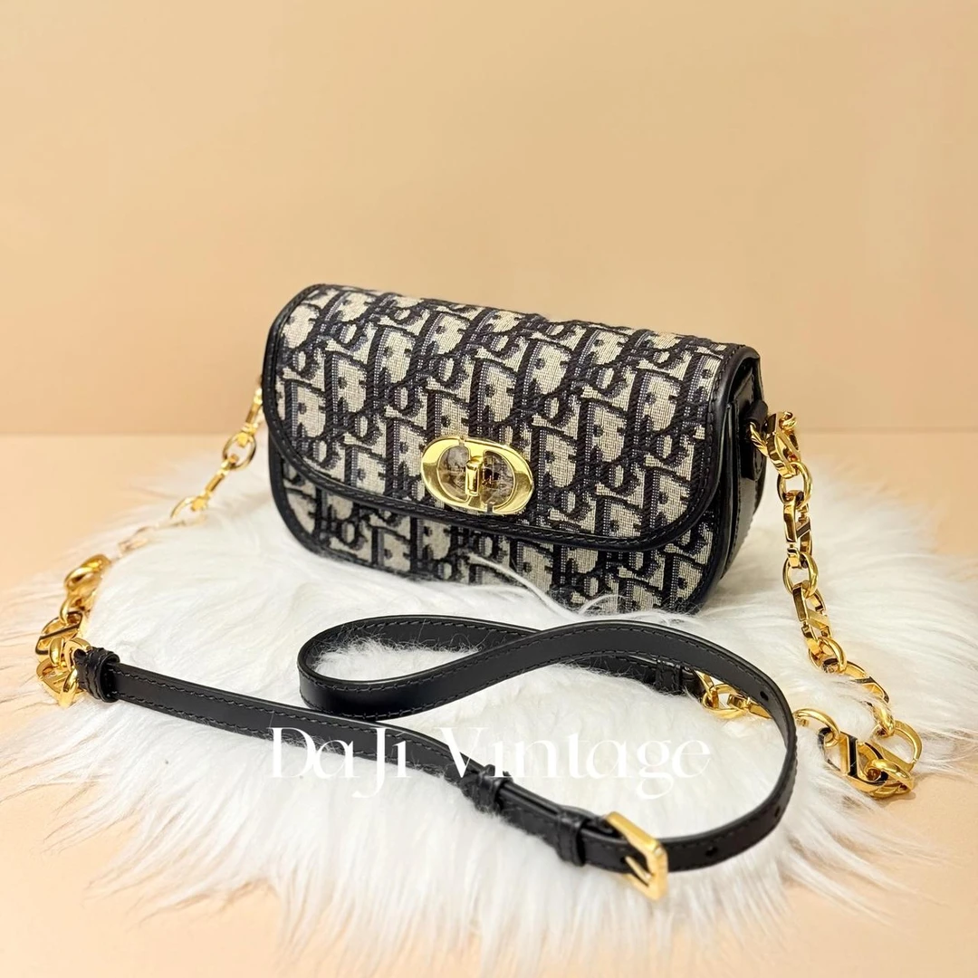 99新 DIOR/迪奥 大吉中古/Dior迪奥老花蒙田30cd扣小号斜挎包