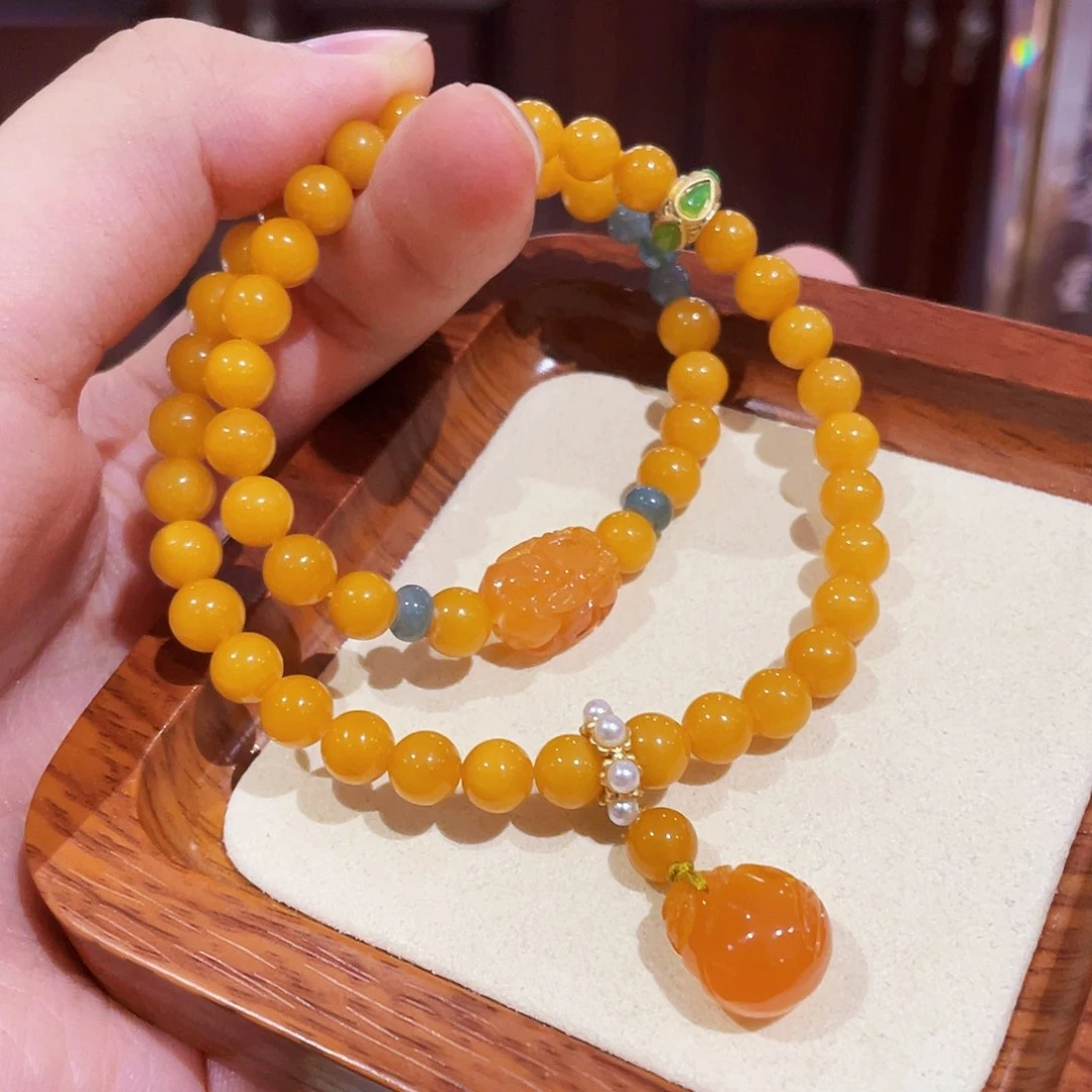 未镶嵌蜜蜡手链手串