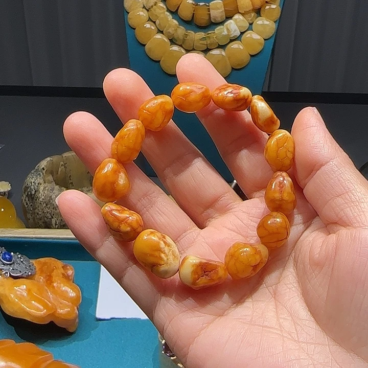 g***i手链琥珀未镶嵌波兰设计款琥珀蜜蜡