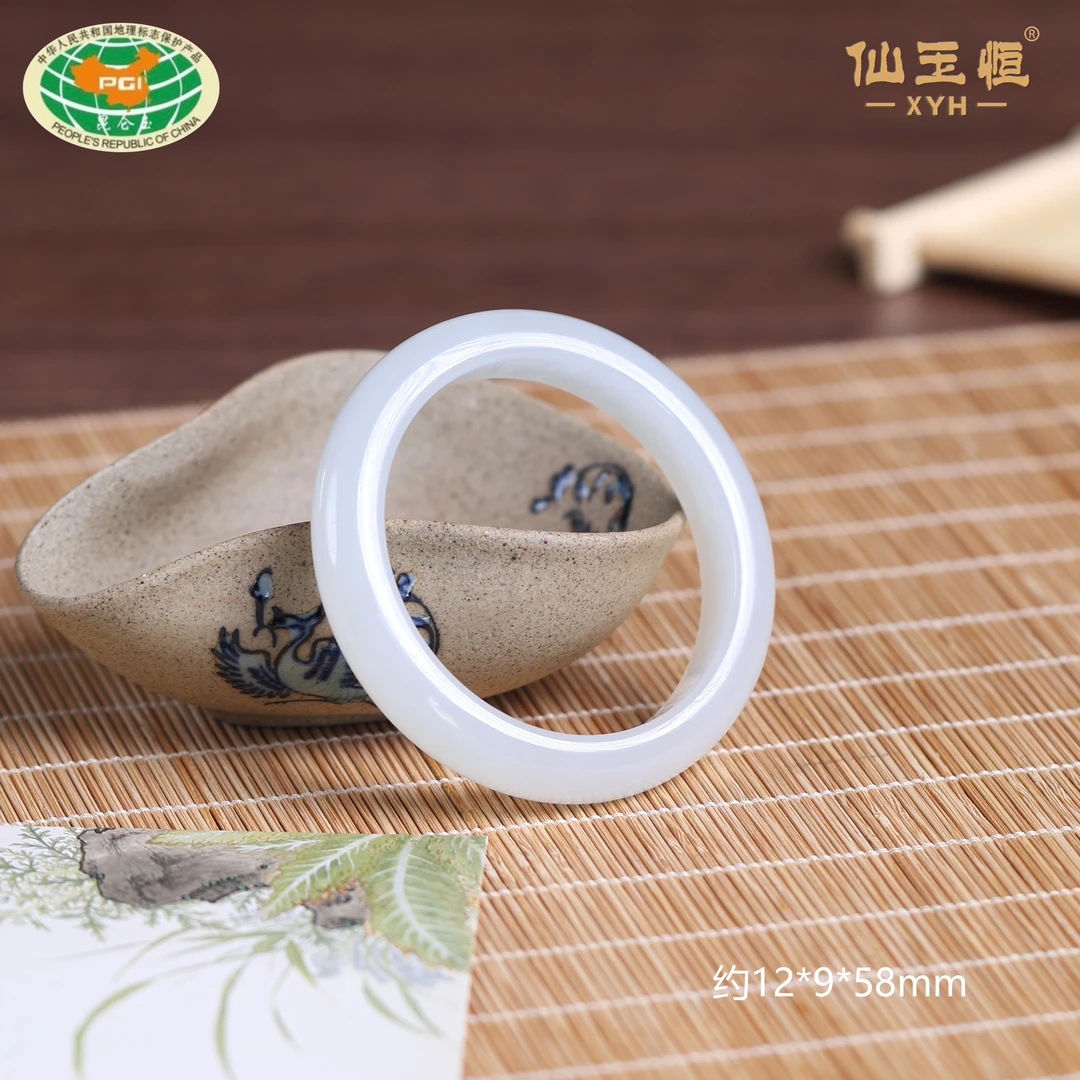 仙玉恒和田玉精品白胶冰白白月光美人手镯