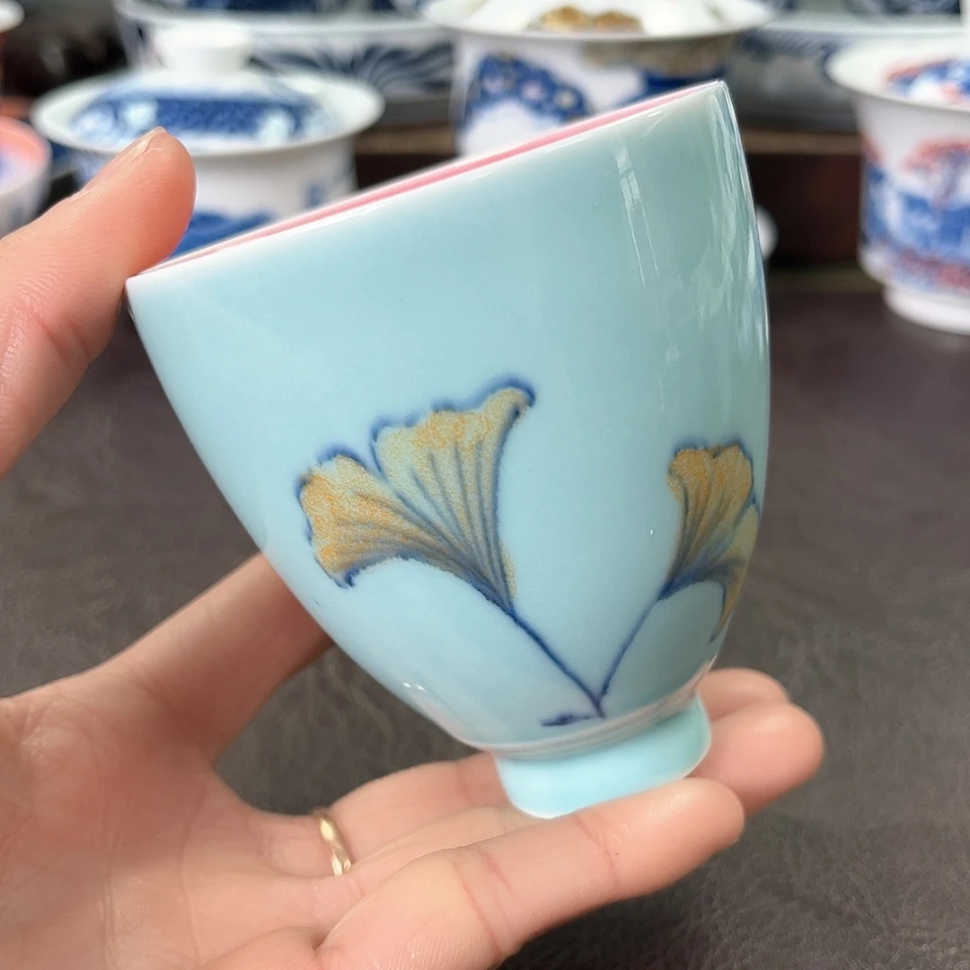 杯手绘高温瓷器瑕疵