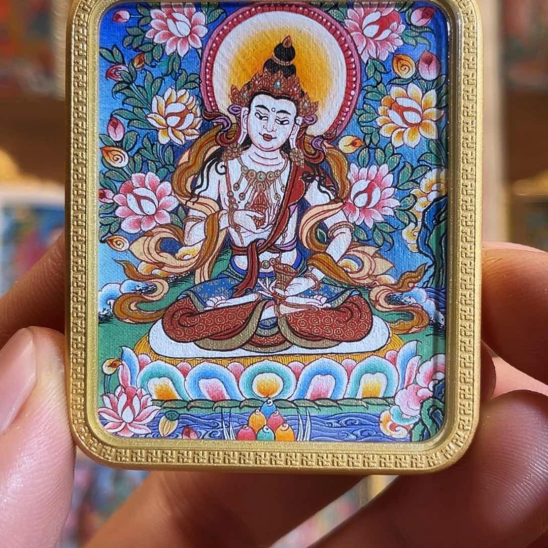 吊坠青海热贡纯手绘金刚萨垛