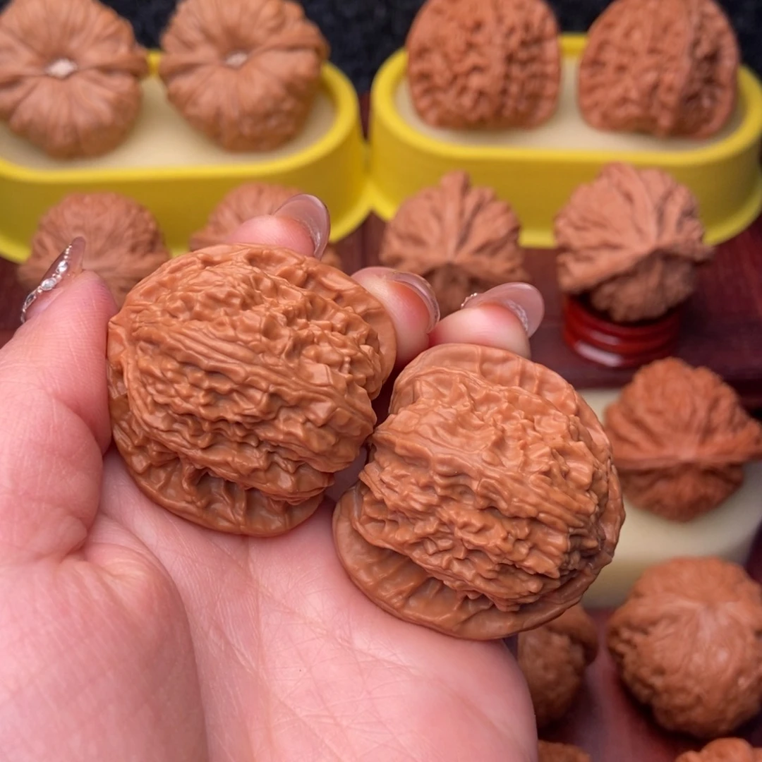 把件文玩核桃38三角白……