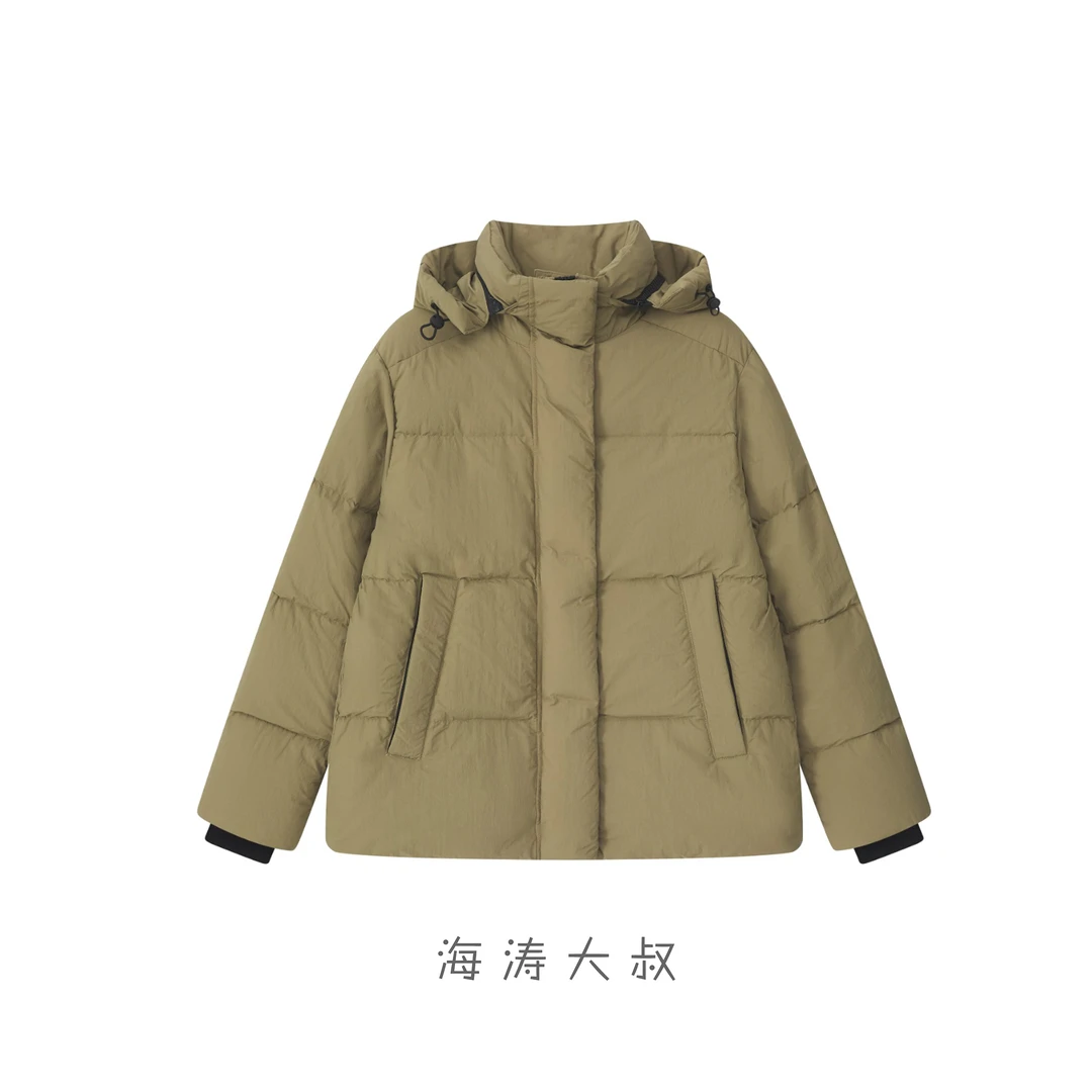 【海涛大叔】「短款鹅皇」连帽背带鹅绒羽绒服GJ5998