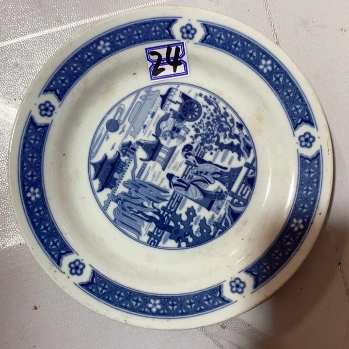 瓷片陶瓷品四厂翡翠瓷西厢记直径18