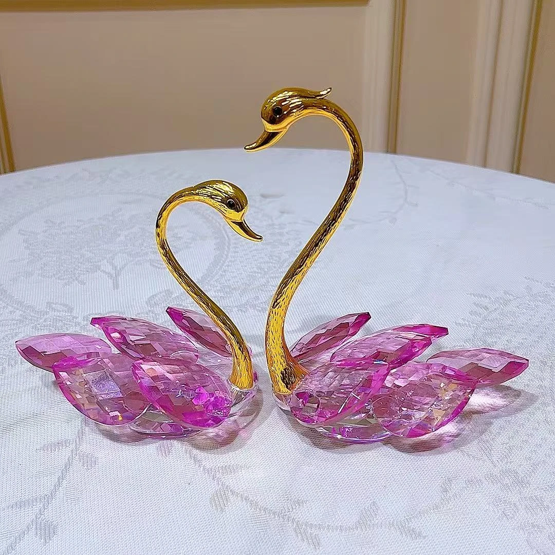轻奢高档感水晶天鹅摆件（尺寸约：高17cm宽15cm）装饰品摆件客厅
