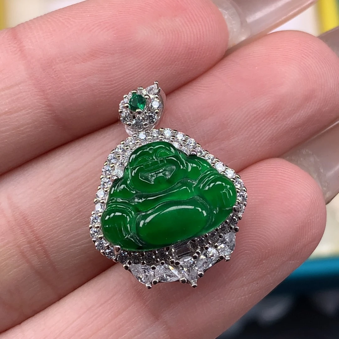 墨****翡翠未镶嵌颈饰佛公