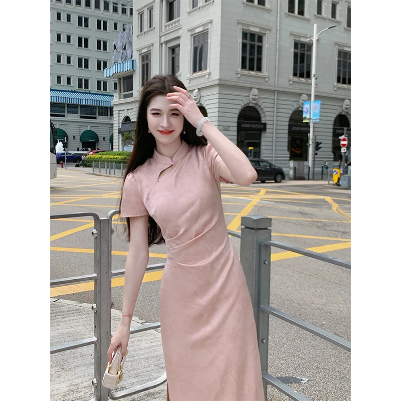 凌茜【温玉】国风新中式高级感亲肤藏肉显瘦古典韵味修身旗袍连衣裙