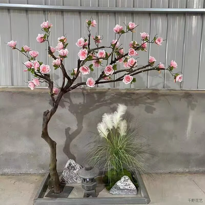 大型落地室内商场摄影婚庆户外家居装扮用仿真玉兰花客厅仿真绿植