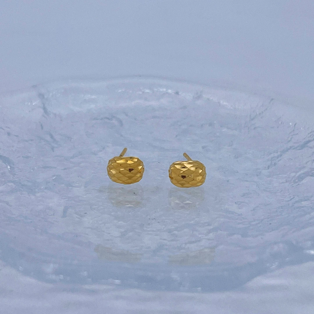 足金999黄金车花面相思豆耳钉1.1 2411014212