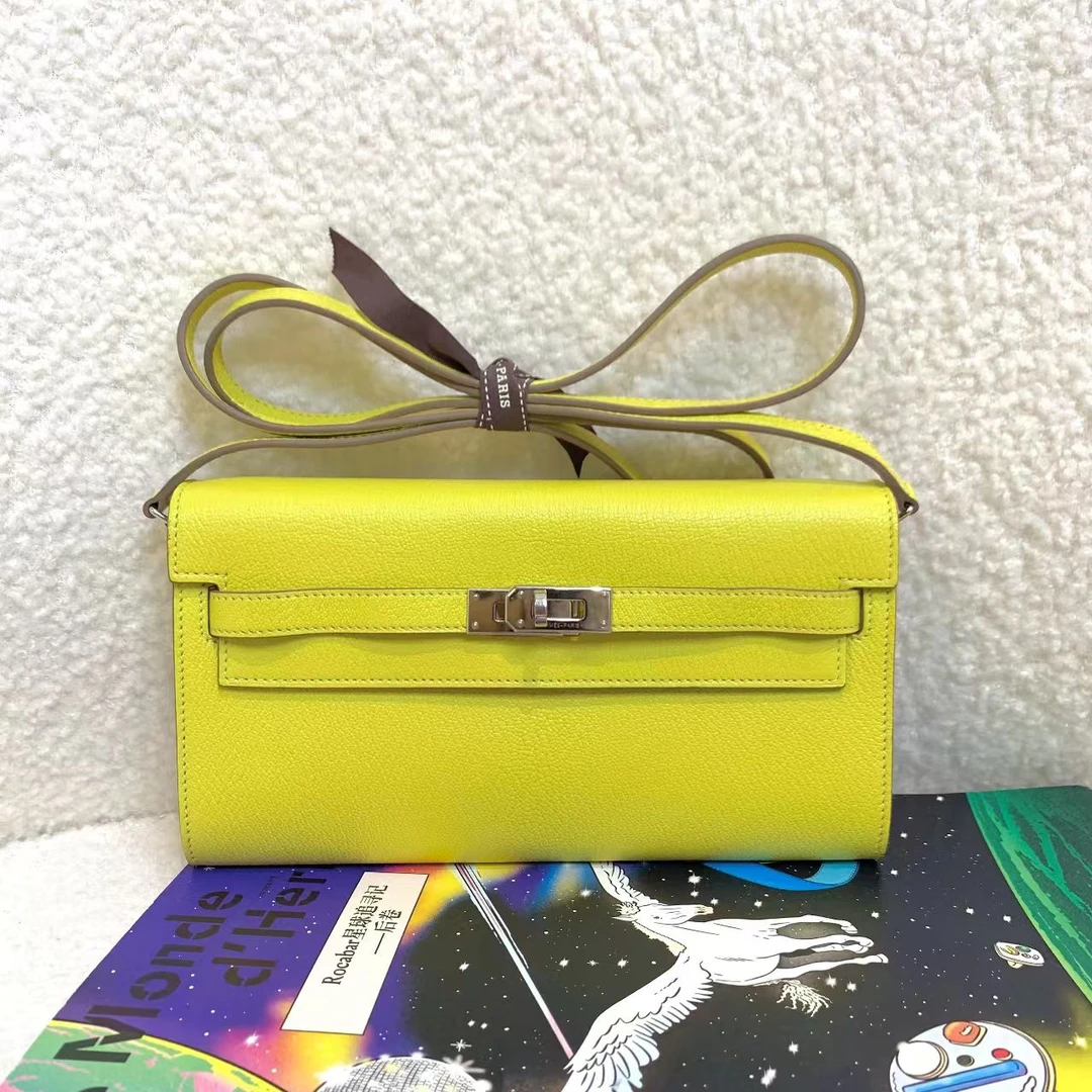 99新 Hermes/爱马仕 susu壹臻/柠檬黄银扣kelly to go 51998937