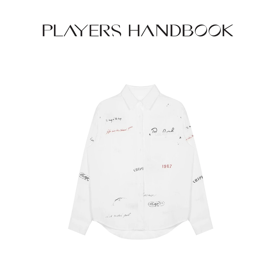 Players Handbook 《南法假日》小众设计苎麻印花休闲衬衫 PH2351