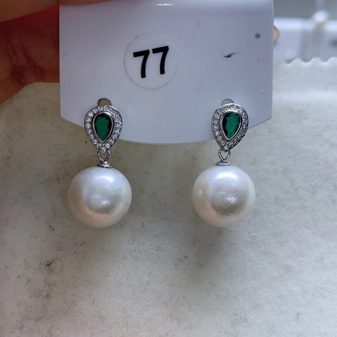 淡水珍珠耳饰银S925镶嵌