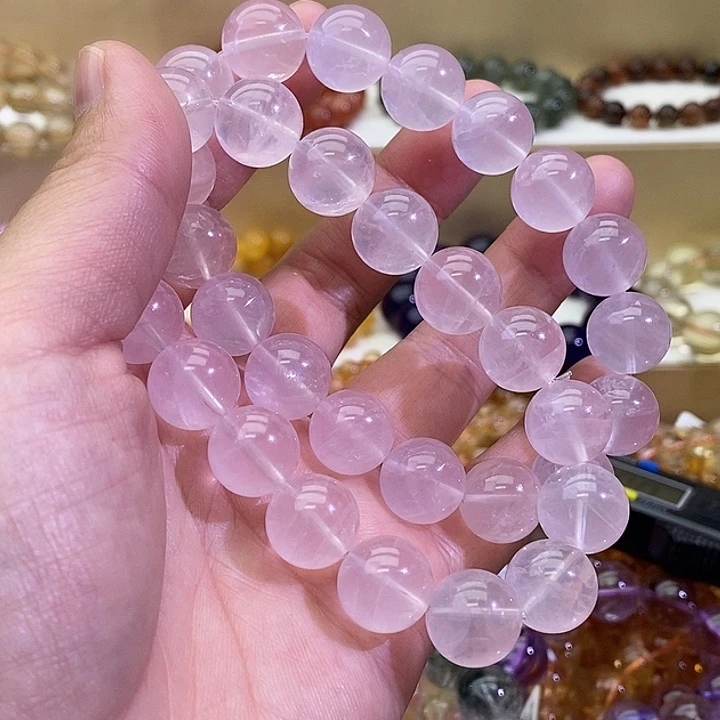 水晶手链未镶嵌果粉水晶12+