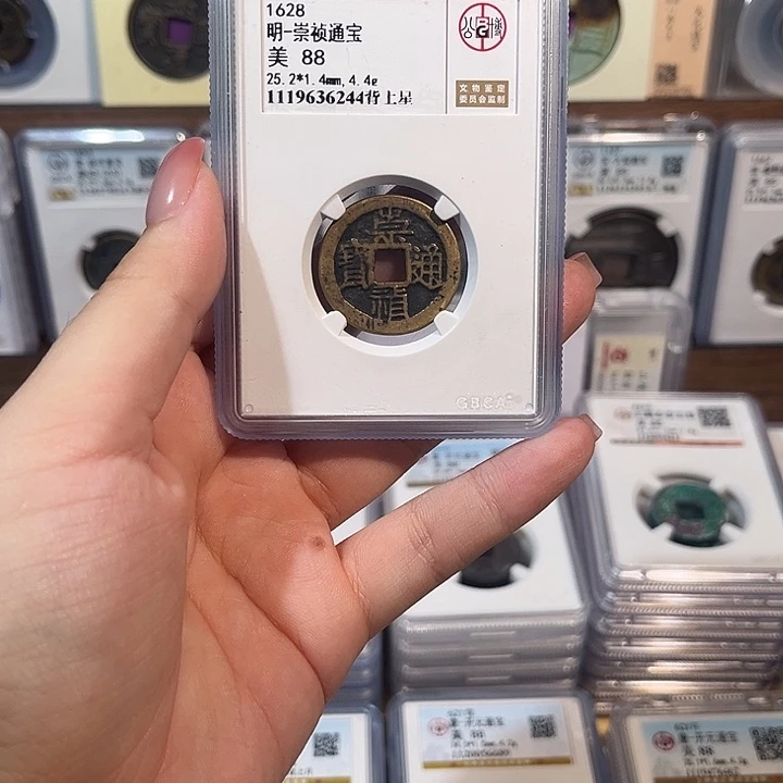 铜洛神 崇祯通宝背上星