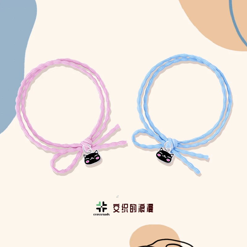 925纯银小猫头绳女高端发绳小皮筋女生扎头绳发圈送女友生日礼物