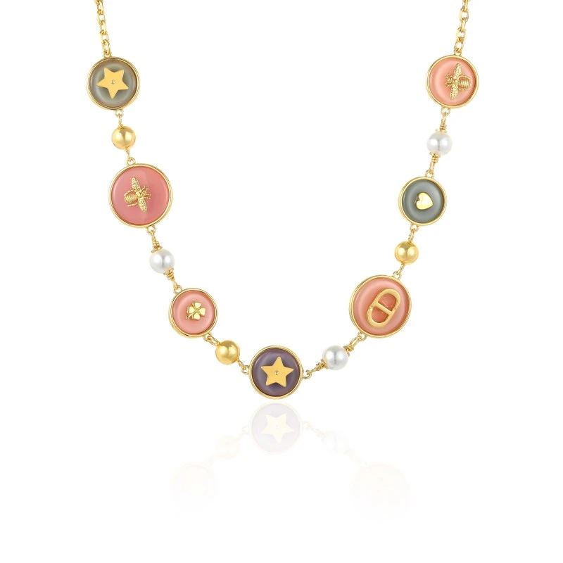 CD/镀K金  CNC精工 马卡龙 时尚轻奢项链45cm（X2）