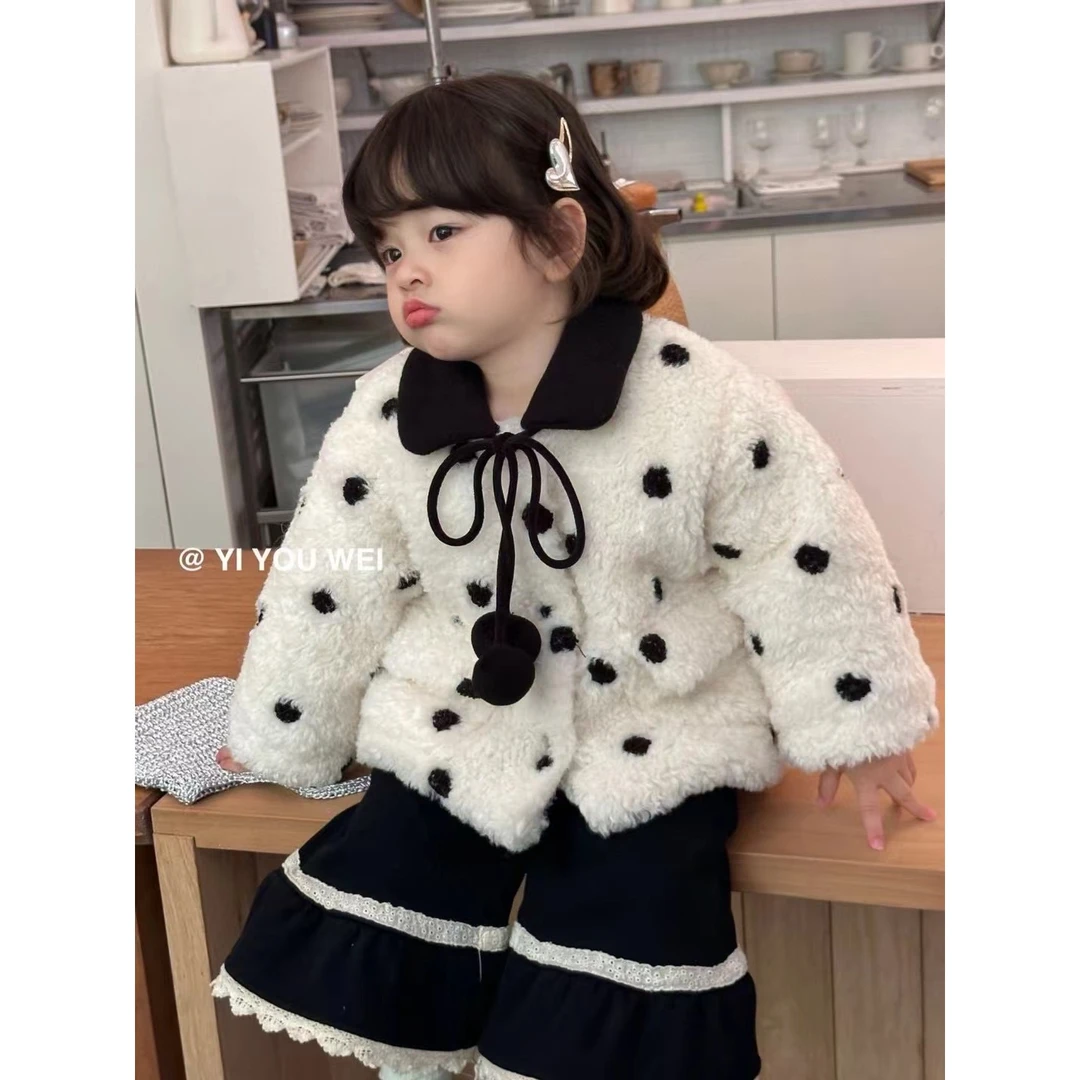 [RAINBOW]儿童冬季加绒加厚圆点外套R8110