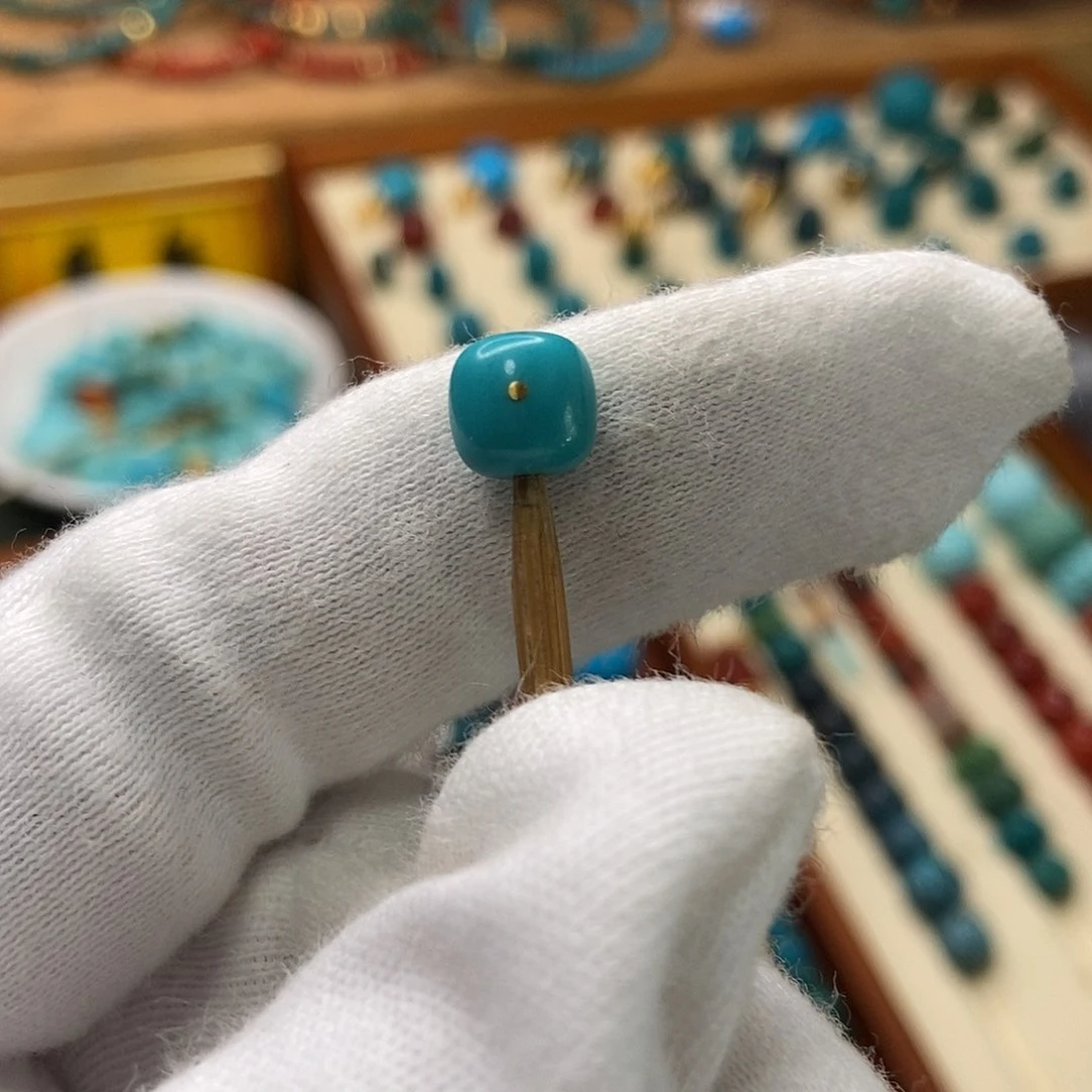 未镶嵌绿松石珠宝奇石7.5mm