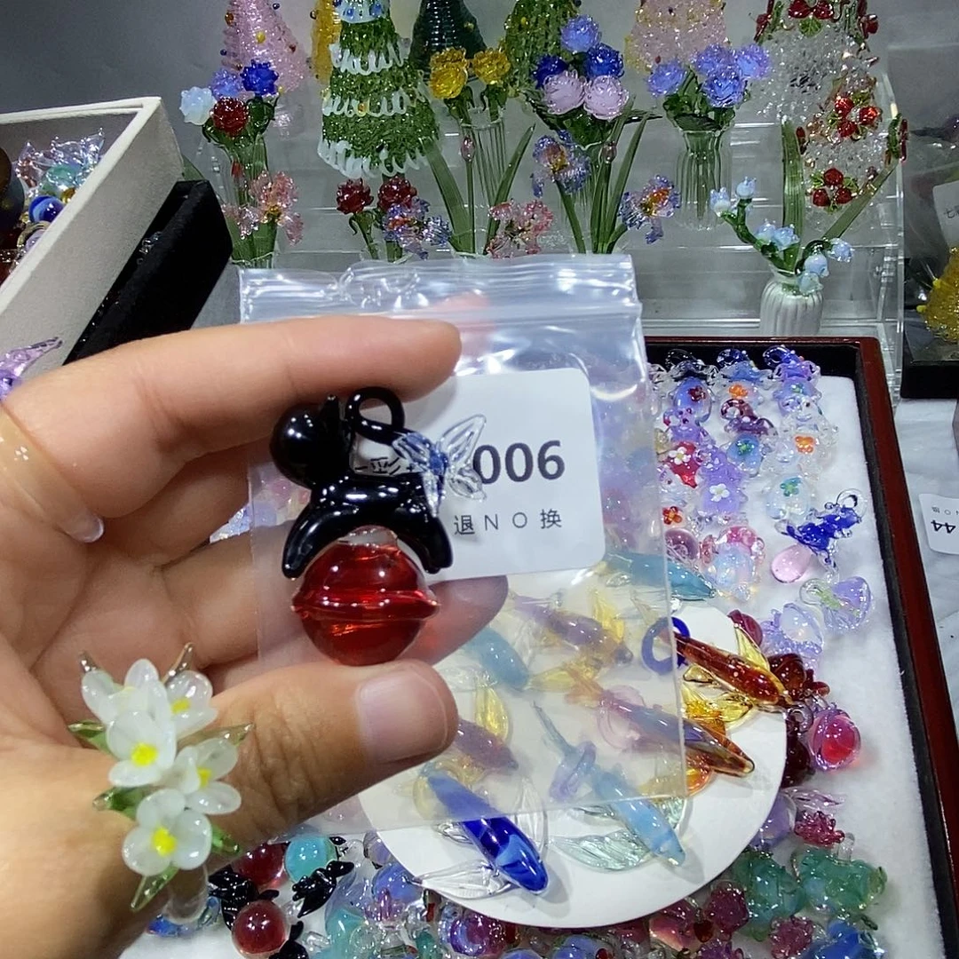 丢***万琉璃吊坠（不含链）6黑色星球猫