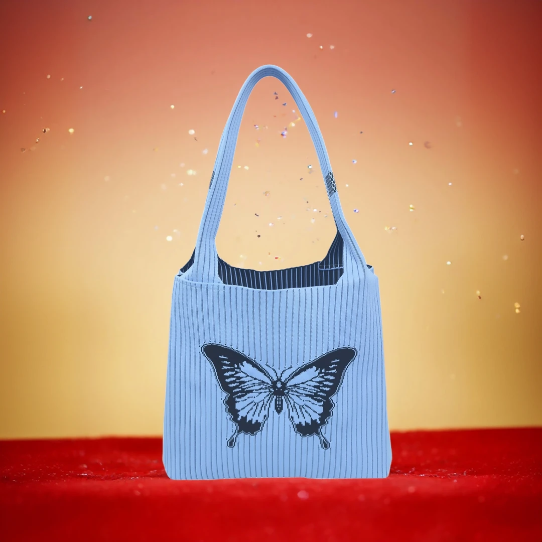 新款时尚简约百搭上班气质托特休闲小众手拎ins女款包包肩包蝴蝶