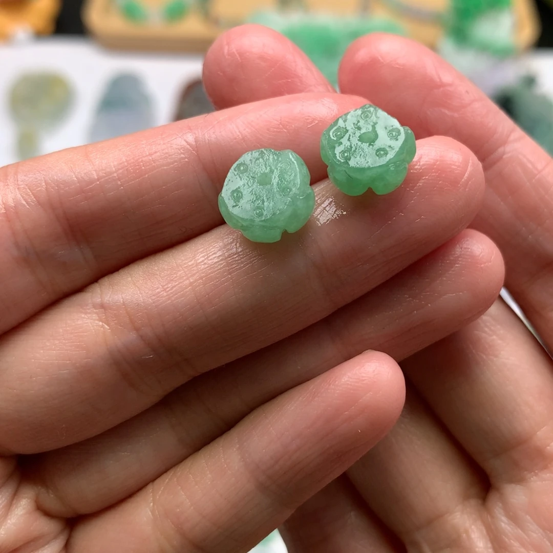 定制翡翠未镶嵌莲花珠