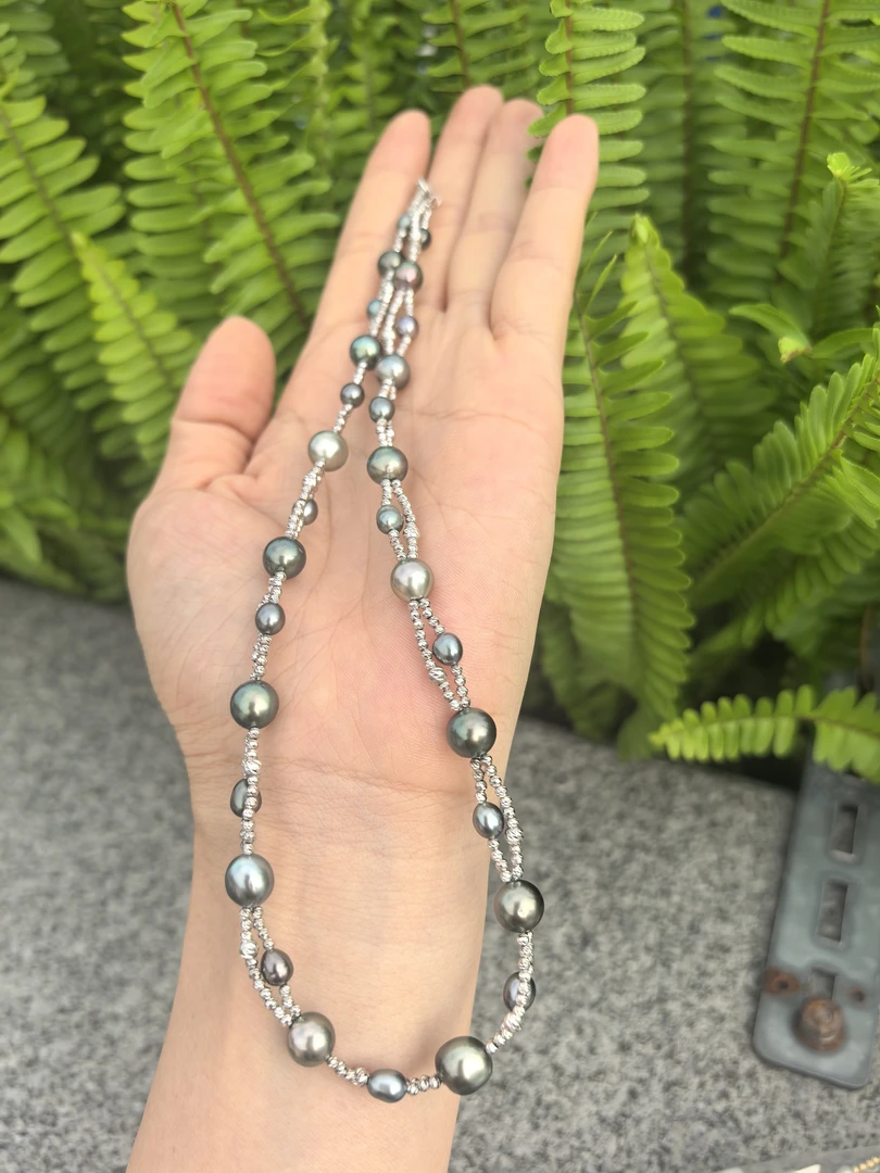大溪地18k金keshi编制项链 神秘又时尚