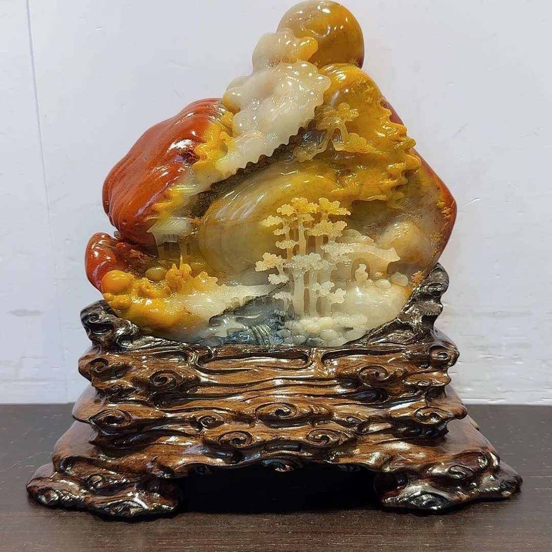 寿山石铁**情寿山石摆件