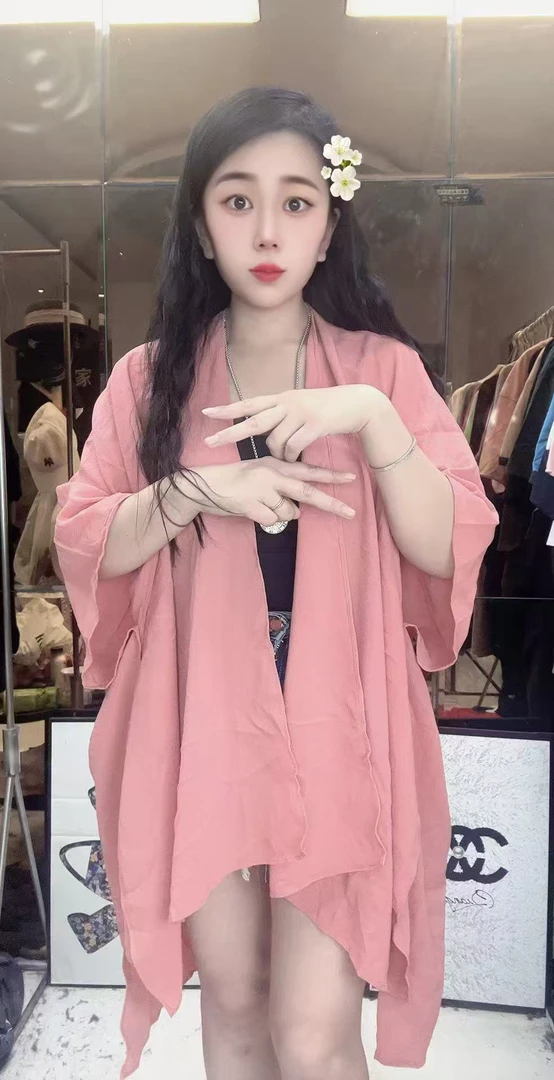 外贸大码雪纺衫披肩开衫