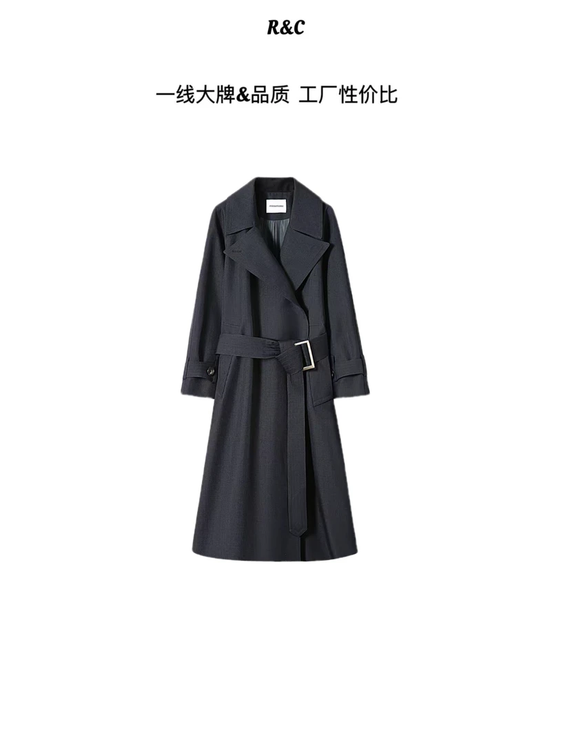 秋日氛围感拉满｜极简高级感系带收腰风衣外套