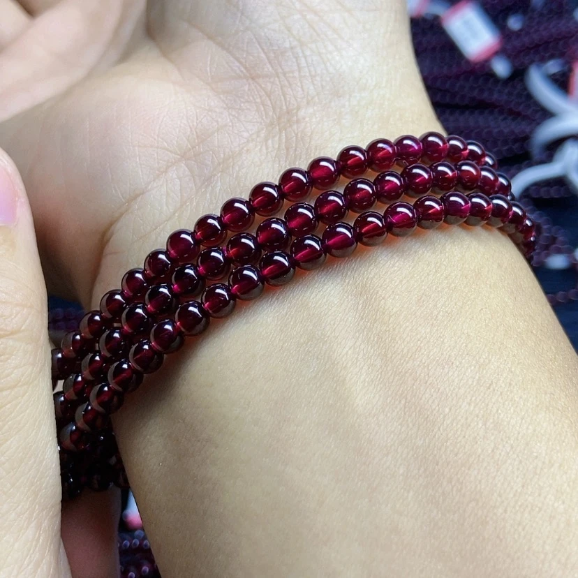 【闪购商品】石榴石手链未镶嵌4.5毫米