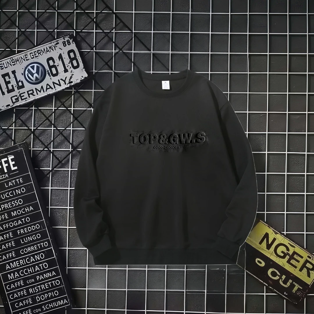 2025新款潮牌高档时尚宽松版无帽圆领男女款薄款卫衣[TO]