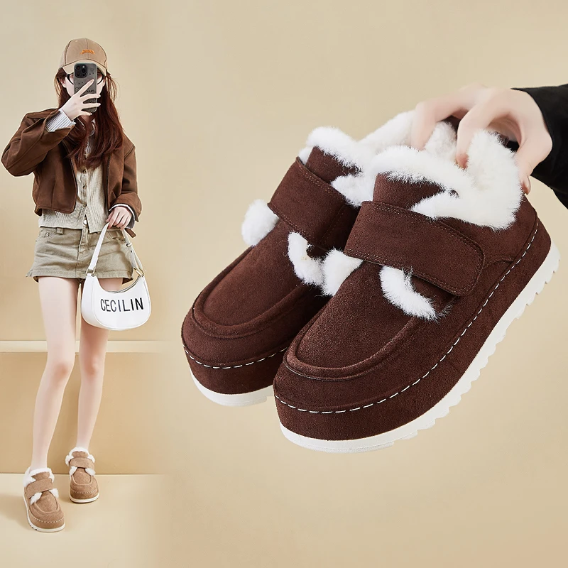 2025冬季新款加绒勃肯棉鞋ins韩版女学生厚底保暖休闲鞋增高84