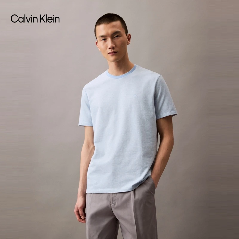 CK Jeans25春夏男士棉麻混纺休闲百搭针织短袖 4L0004S