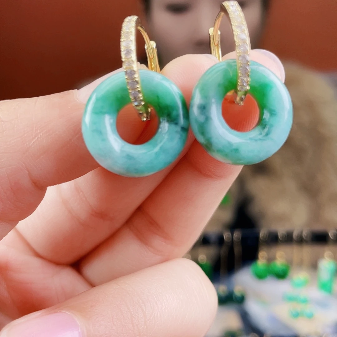 翡翠未镶嵌耳饰饰品