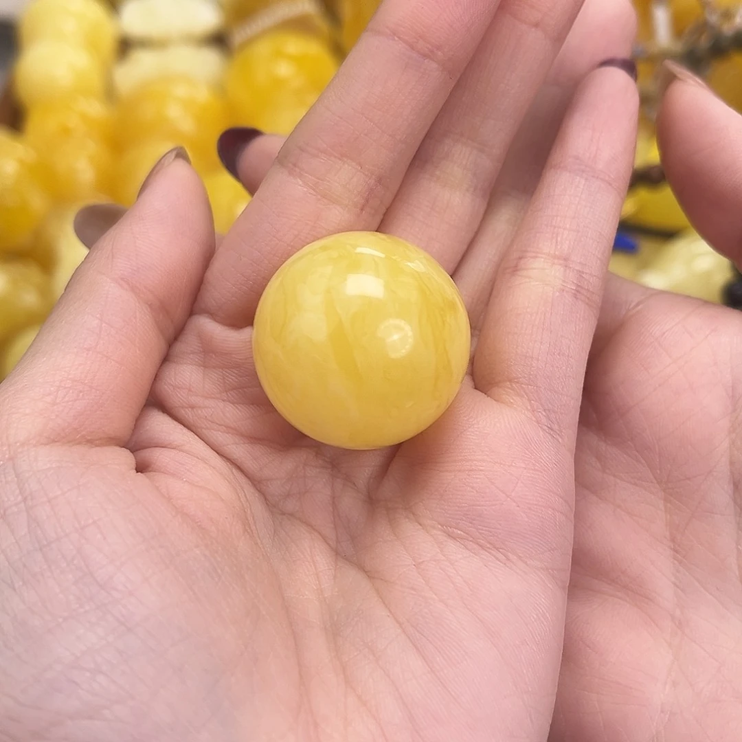 裸石琥珀未镶嵌27.2mm单珠蜜蜡