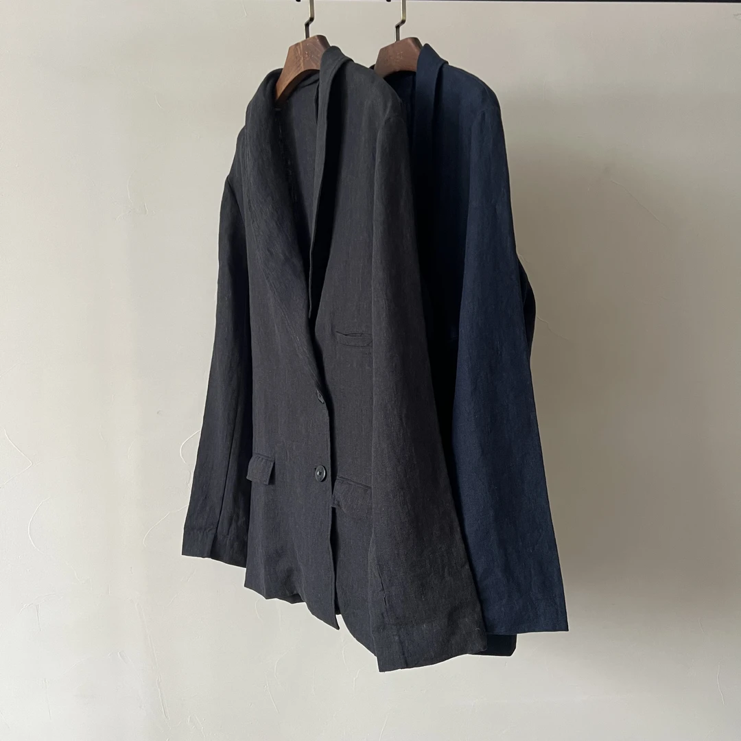 既是JISHI早春新品【全亚麻西装外套】纯色宽松休闲百搭