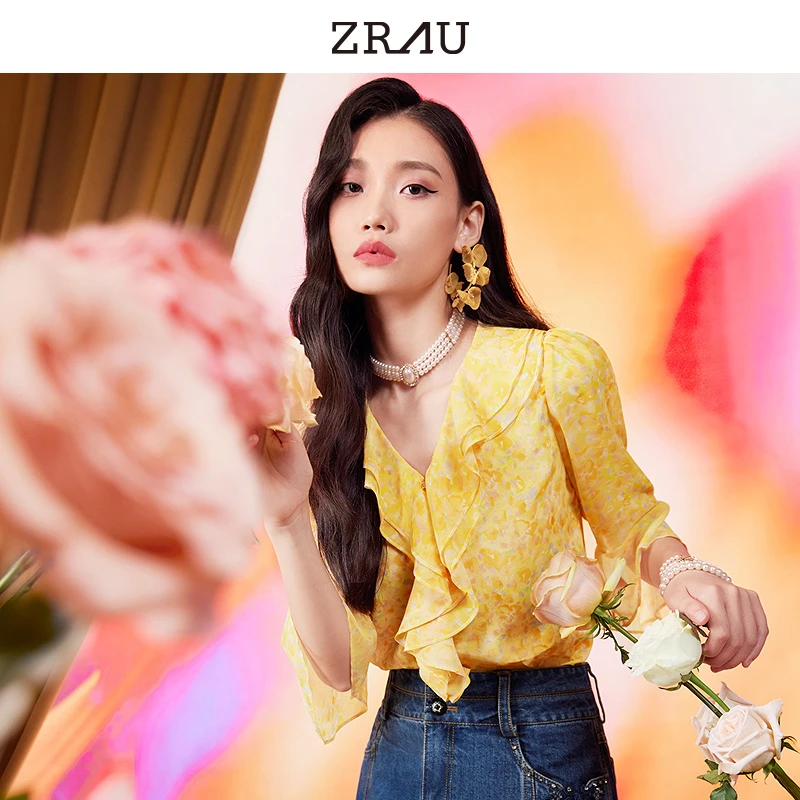 ZRAU浪漫田园风甜美印花上衣Z1242A0028